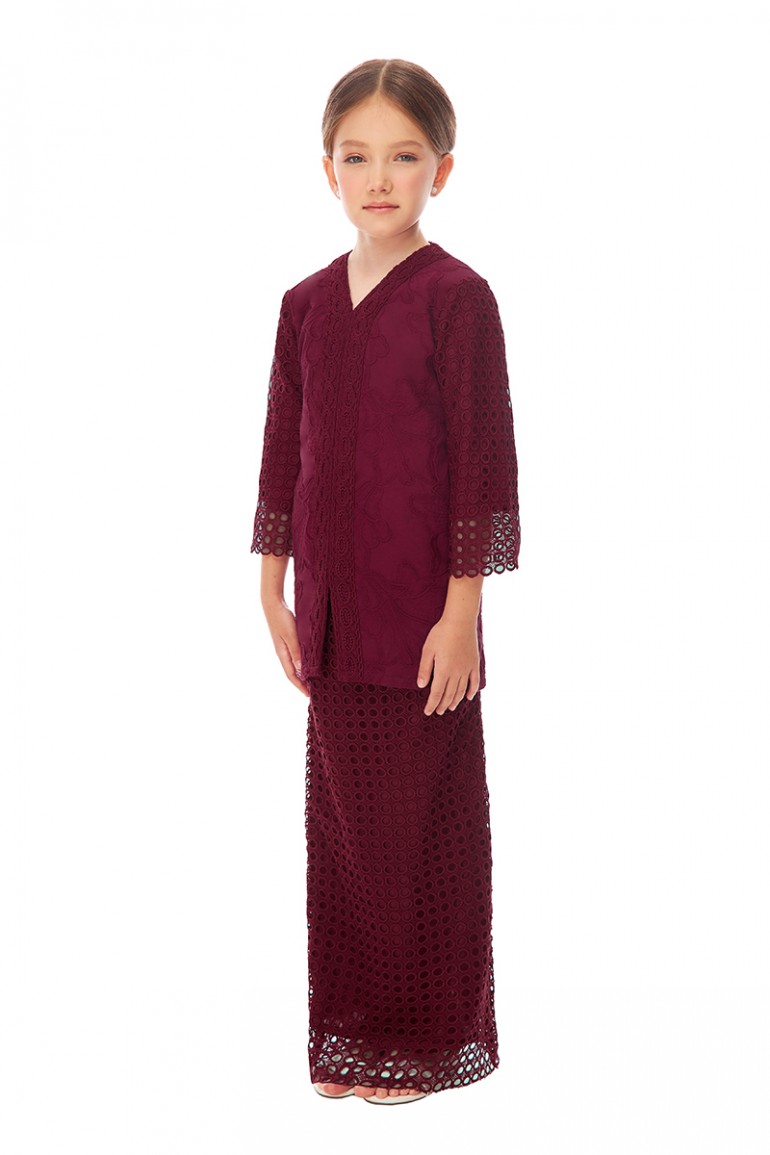 RIEYNAH KURUNG KIDS IN MAROON