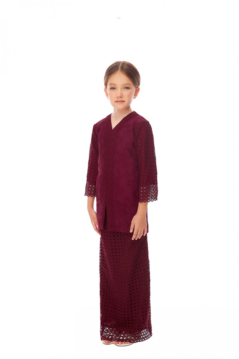 RIEYNAH KURUNG KIDS IN MAROON