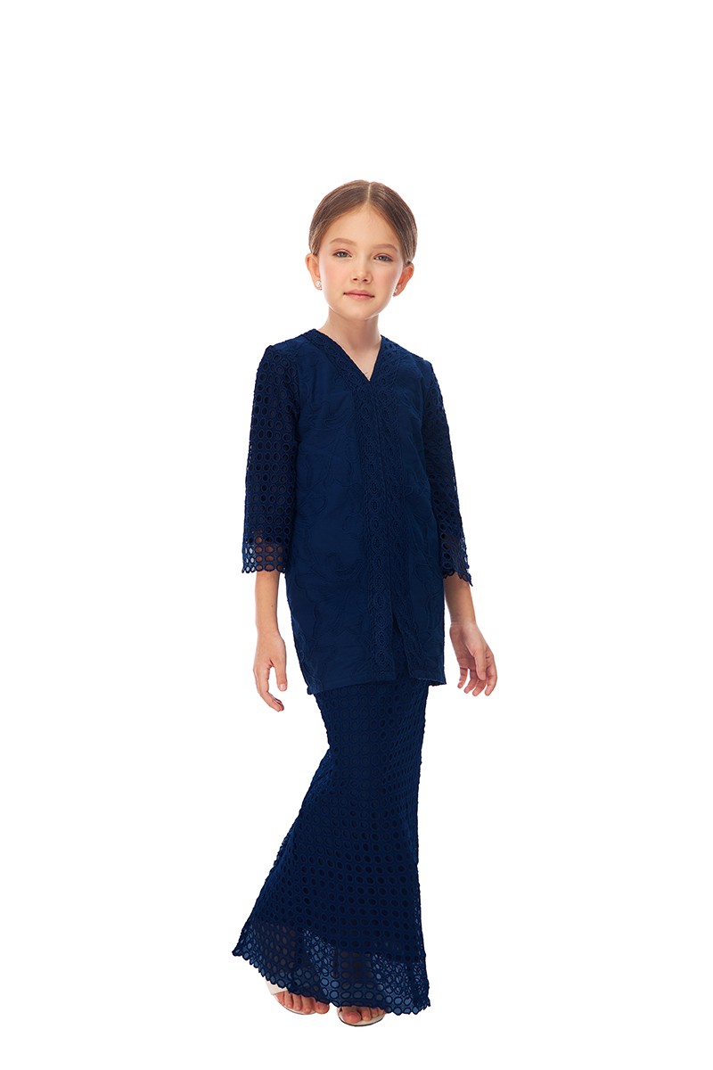 RIEYNAH KURUNG KIDS IN NAVY BLUE