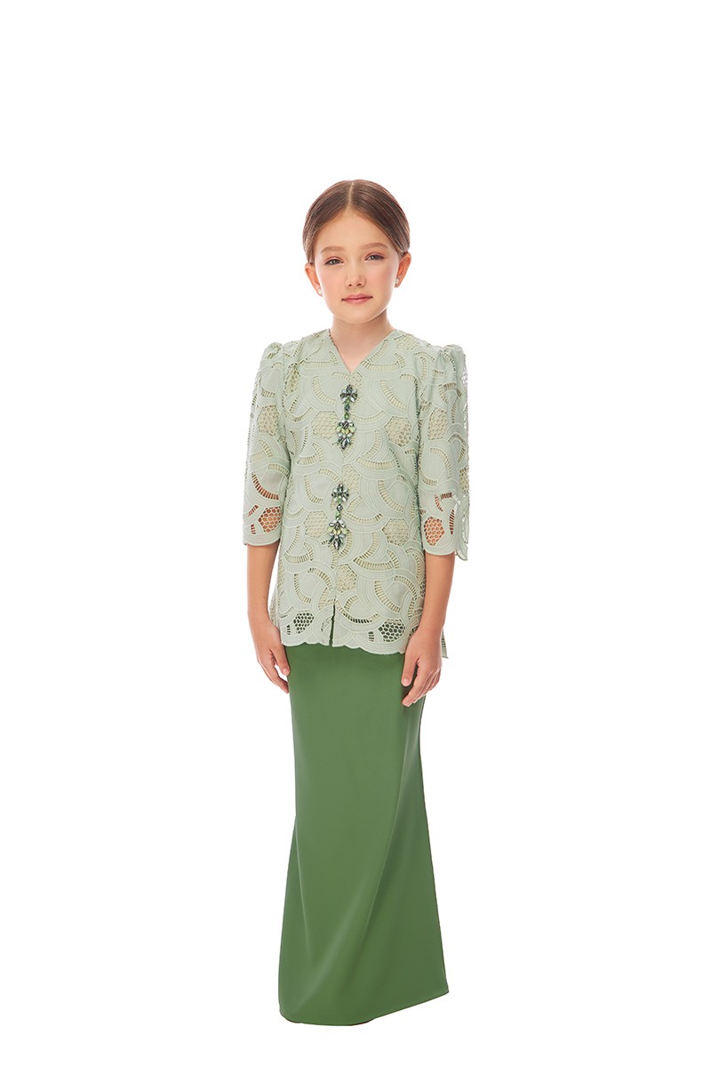 GINA KURUNG KIDS IN SAGE GREEN