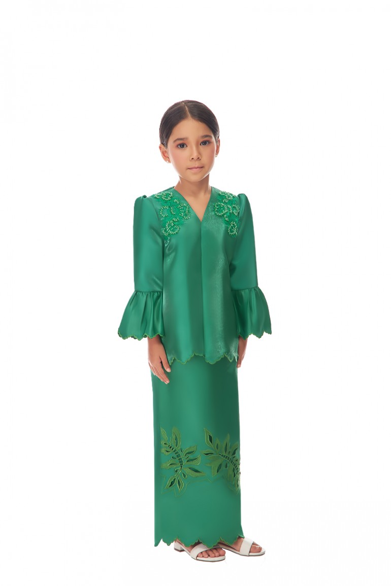 LALITHA KURUNG KIDS IN EMERALD GREEN