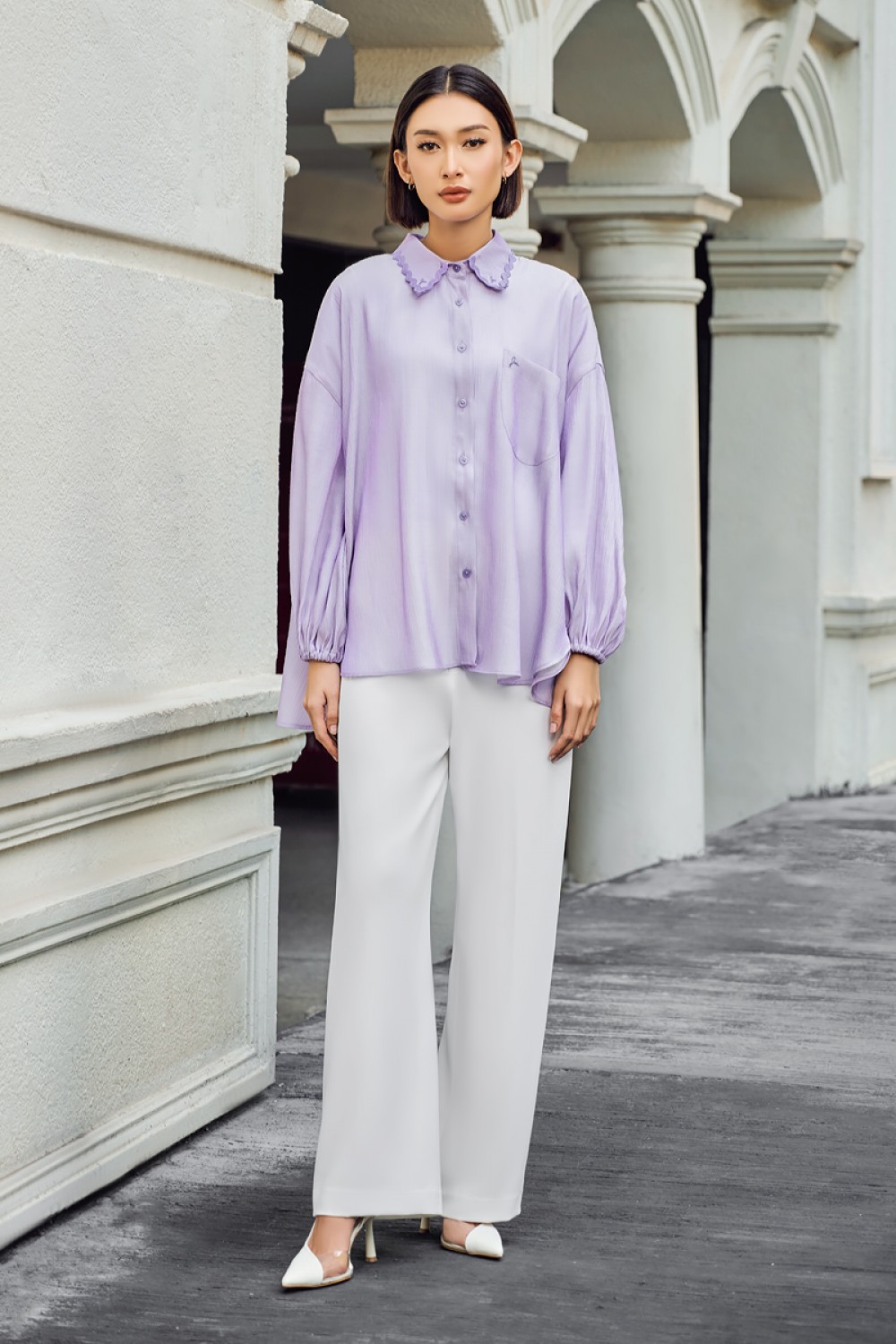 LEYNA BLOUSE IN PURPLE