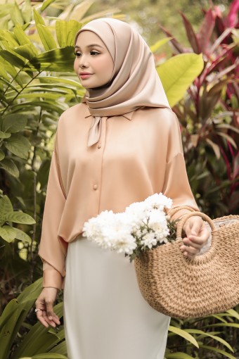 TANYA LONG SHIRT IN DUSTY PEACH