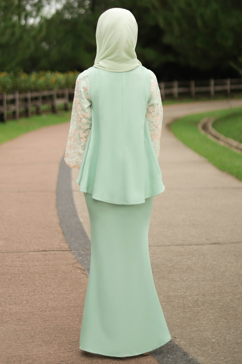 baju kurung moden dusty green